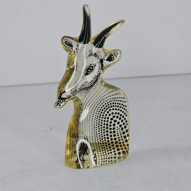 Abraham Palatnik Vintage Abraham Palatnik Lucite Billy Goat Figurine Antelope Brazil For Sale - Image 4 of 6