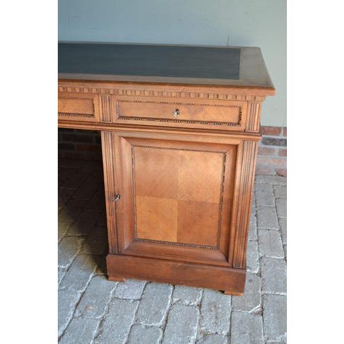 Antique Mahogany Partner Desk For Sale - Image 5 of 10
