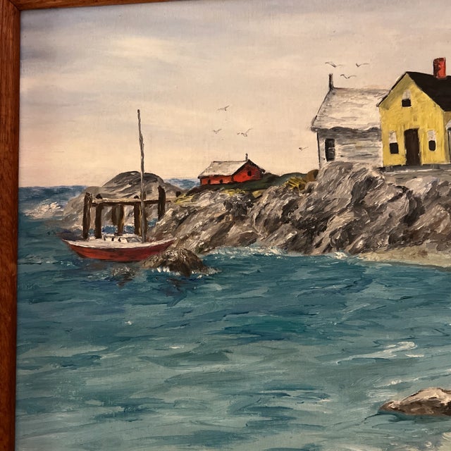 1960s Modern American Seascape Oil Painting, Framed For Sale - Image 4 of 11