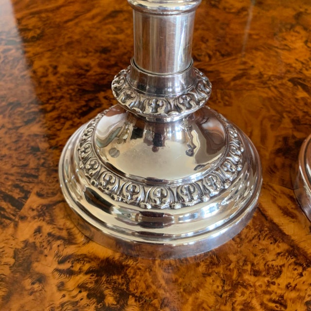 English Sheffield Silver Telescopic Candle Stick Holders - A Pair For Sale - Image 6 of 12