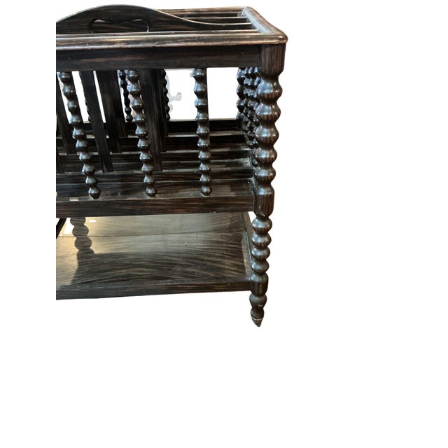 Victorian Antique Mahogany Newspaper or Magazine Rack For Sale - Image 3 of 6