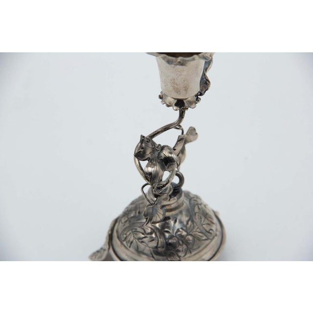 Silver Toothpick Holder with Chalice on Pitcher, in Good conditions.