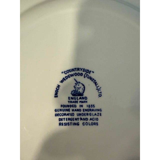Mid 20th Century Enoch Wedgwood "Countryside" Blue & White Plate For Sale - Image 4 of 4