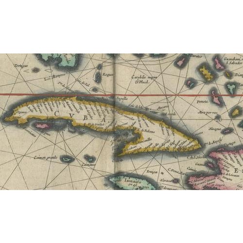 Caribbean Map from Blaeu, 1642 For Sale - Image 11 of 12