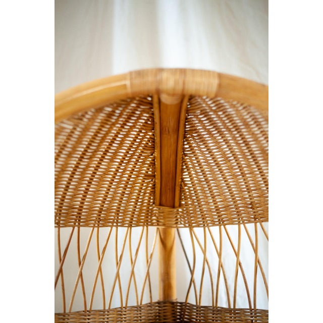 Corner Bookcase in Bamboo and Rattan, 1970s For Sale - Image 4 of 9