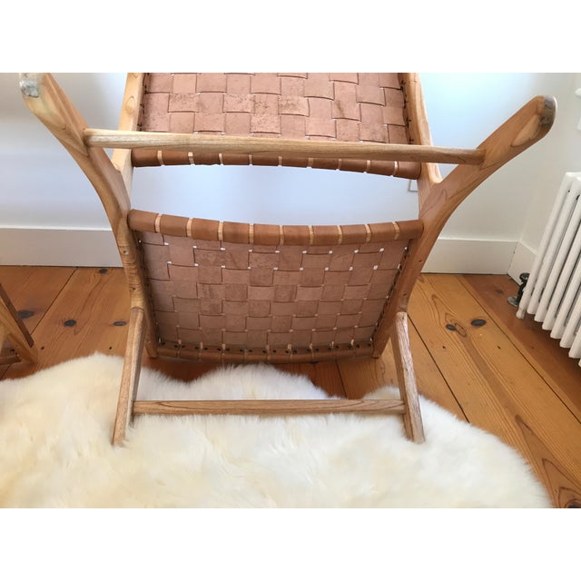 Woven Leather Lounge Chair | Chairish