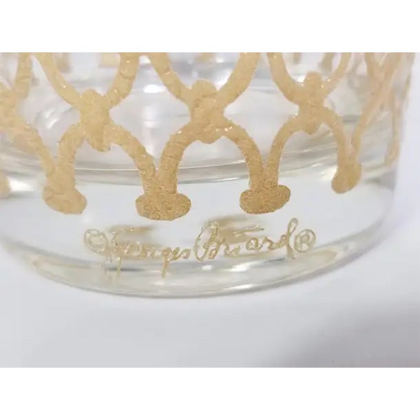 Peach Georges Briard Glassware Barware, Mid Century, 1970s For Sale - Image 8 of 12