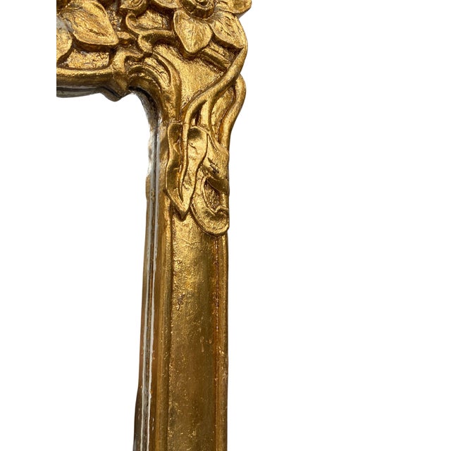 1960s Large Art Nouveau Style Mirror in Gilded Wood, 1960s For Sale - Image 5 of 11