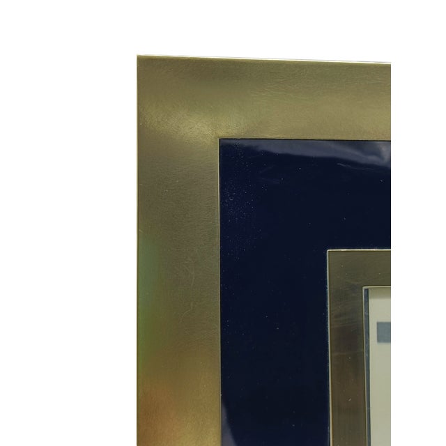 Mid-Century Modern Brass and Lacquered Metal Picture Frame, Italy, 1970s For Sale - Image 3 of 7