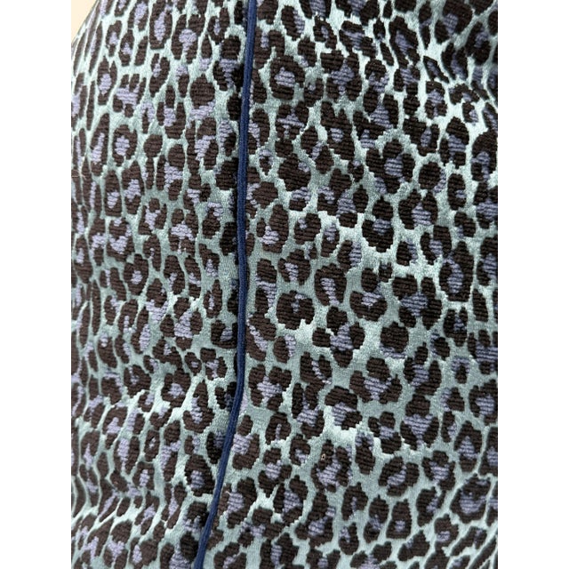 Ink Blue Leopardo Catherine Martin by Mokum Decorative Pillow Cover For Sale - Image 8 of 10