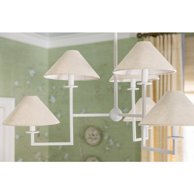 Contemporary Mitzi Gladwyne 39.25 in. 6 Light Chandelier in Texture White Finish For Sale - Image 3 of 12