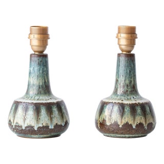 Table Lamps in Organic Modern Glazed Stoneware from Søholm, 1960s, Set of 2 For Sale