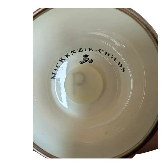 Ceramic Mackenzie Childs Flower Market Salt Pepper Shakers Black White Checkered Base For Sale - Image 7 of 7