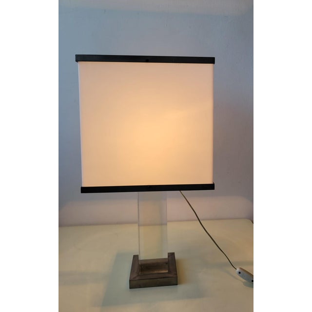 Acrylic Glass and Metal Table Lamp, Italy, 1970s For Sale - Image 14 of 18