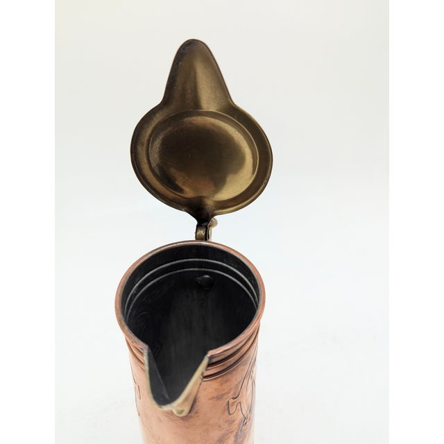 Classic Art Nouveau Serving Jug in Copper and Brass, Germany, 1900 For Sale - Image 9 of 11