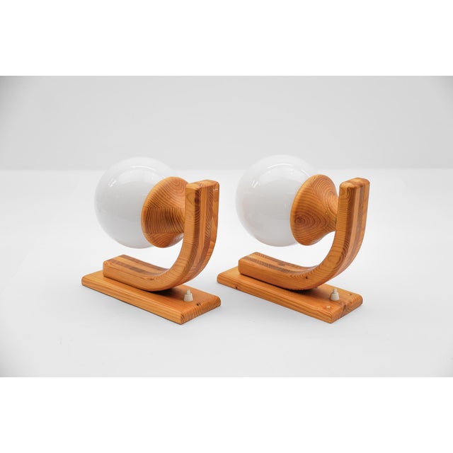 Wooden Wall Light from Domus, Italy, 1970s, Set of 2 For Sale - Image 6 of 11