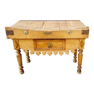 19th Century Parisian Butcher Block Table For Sale