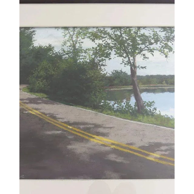 "The Big Turn" Contemporary Landscape Oil Pastel Drawing by Laura Strowe, Framed For Sale - Image 4 of 13