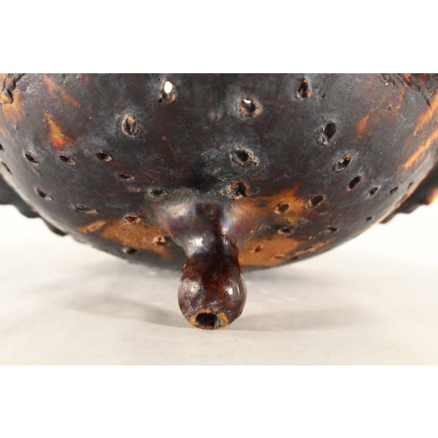 Circa 1900 Barrio De La Luz Puebla Pottery Hanging Planter Cache Pot Barro Vidriado For Sale - Image 13 of 18