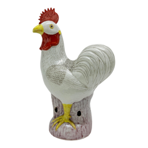 Late 19th C, Chinese Export Porcelain Famille Rose Rooster Figure