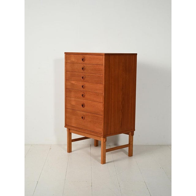 Scandinavian Teak Chest of 6 Drawers, 1960s For Sale - Image 4 of 12