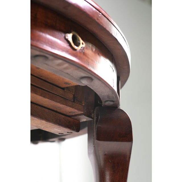 Vintage 35 In. Round Mahogany Side Accent Table For Sale - Image 10 of 10