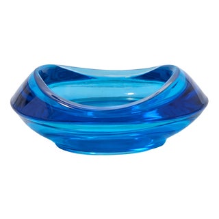 Blue Ashtray by Rudolf Jurnikl for Sklo Union, 1960s For Sale