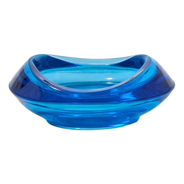 Blue Ashtray by Rudolf Jurnikl for Sklo Union, 1960s For Sale