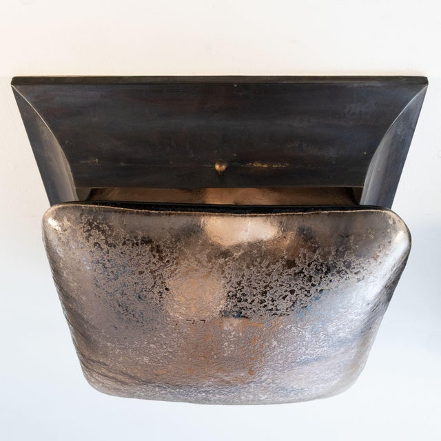 Wall Lights in Etched Glass and Metal from Seguso, 1950s, Set of 4 For Sale - Image 6 of 12