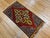 Vintage Turkish Tribal Prayer Rug, Handwoven Wool Pile, Red Medallion, 2' x 3' For Sale - Image 11 of 12