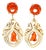 Late 19th Century 18K Gold Carved Cameo Red Coral Undyed Drop Earrings, Pair For Sale