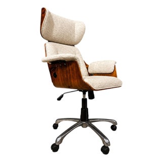 Carlo Fongaro - Tall Dinamarquesa Swivel Chair in Rosewood & Chenille, 1960s For Sale