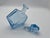 Late 20th Century Pair of Sculptural Light Blue Art Glass Decanters With Faceted Stoppers, Mid-Century Modern For Sale - Image 11 of 15