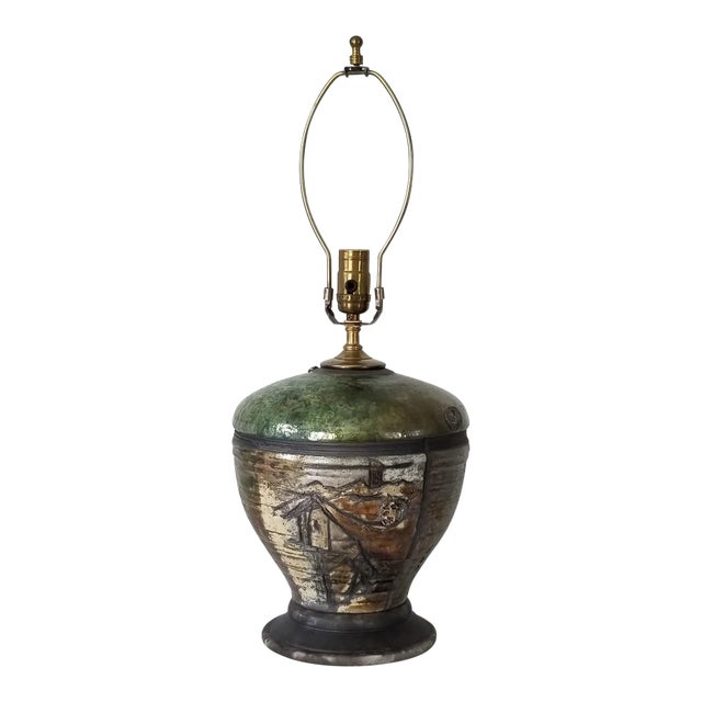 Modern Art Studio Pottery Table Lamp, Signed For Sale