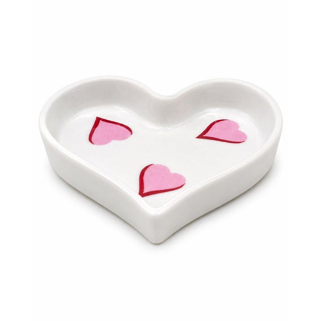Vintage D. Porthault Paris Les Coeurs Pink Hearts Limoges Trinket Dish For Sale In Washington DC - Image 6 of 9