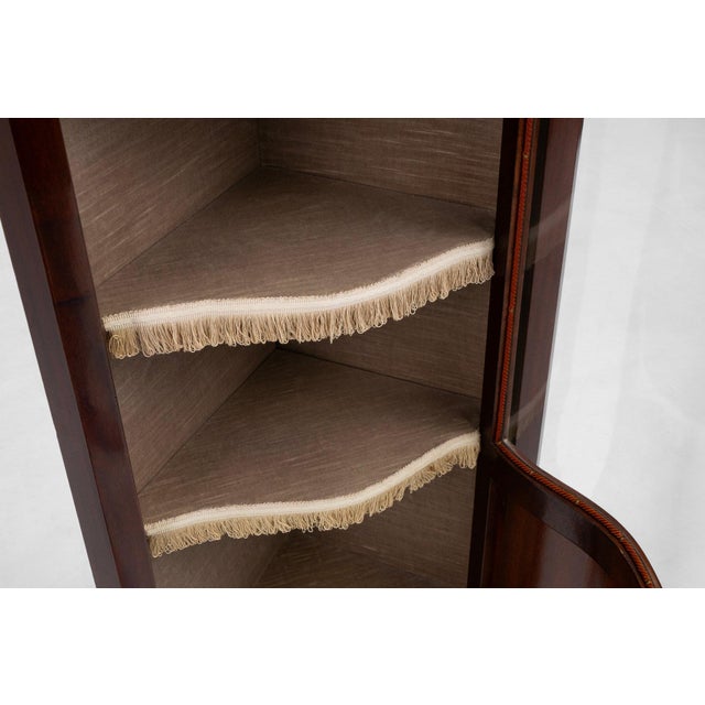 Vintage French Louis XV Style Corner Display Cabinet with Arched Glass, 1950s For Sale - Image 10 of 15