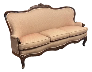 French Louis XV Style Carved Wood Canapé Sofa, Antique