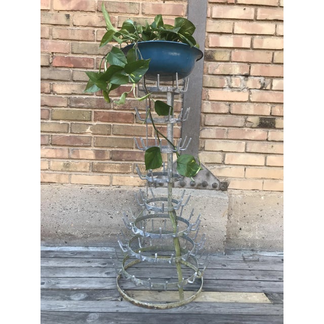 Metal Old Bottle Dryer in Galvanized Iron, 1930s For Sale - Image 7 of 9