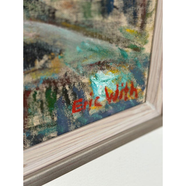 Modern Eric With, Port of Gothenburg, 1960s, Oil on Canvas, Framed For Sale - Image 3 of 18