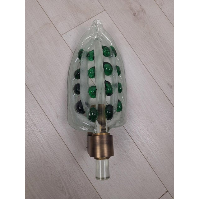 Large Wall Light in Brass and Murano Glass, 1990s For Sale - Image 10 of 11