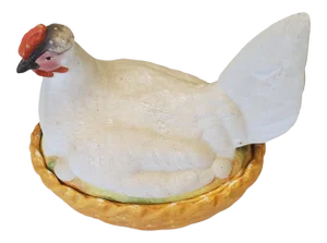 19th Century Staffordshire Bisque Hen-On-Nest Tureen