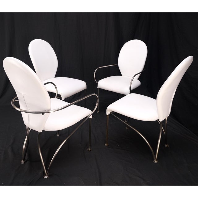 Mid 20th Century Set of 4 Mid-Century Modern Dining Chairs DIA White Upholstery MINT! For Sale - Image 5 of 17