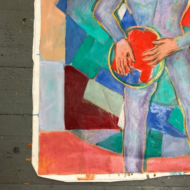 1980’s Original Abstract Expressionist Male Figure Painting For Sale - Image 4 of 5