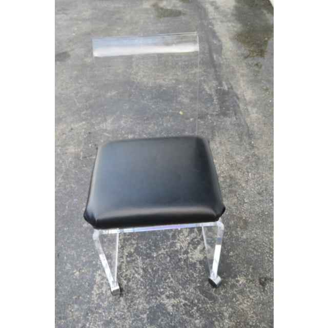 Hollywood Regency Vintage Lucite Vanity Chair 6252 For Sale - Image 15 of 15