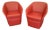 Bernhardt Red Leather Swivel Chairs Made for the New England Patriots (A Pair ) For Sale
