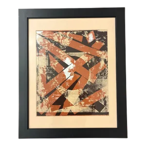 “Earth Tones” Sharon Bohm Levy Abstract Geometric Art 1977