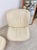 Vintage Cream Leather MCM Postmodern Swivel Glider Chair Pair 28" Wide For Sale - Image 9 of 15