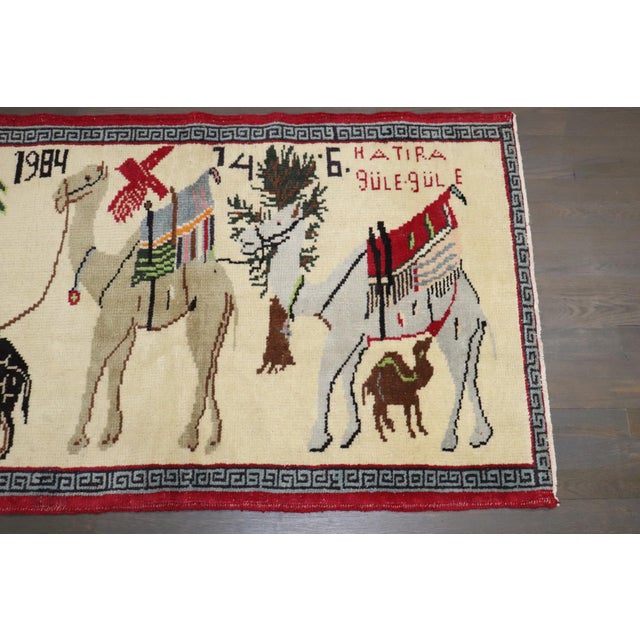 Turkish Pictorial Camel Caravan Rug For Sale In New York - Image 6 of 6