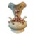 Vintage Capodimonte Iridescent Floral Fan Vase, Made in Italy, Applied Flowers & Gold For Sale
