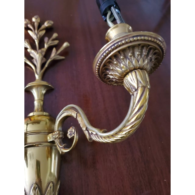 Metal Vintage Maison Charles Style Mid-Century Hollywood Glamour Sconces - a Pair For Sale - Image 7 of 7